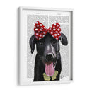 Labrador Negro Con Lazo Rojo En La Cabeza - Fab Funky | Cuadro decorativo de Canvas Lab