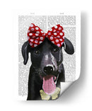 Labrador Negro Con Lazo Rojo En La Cabeza - Fab Funky | Cuadro decorativo de Canvas Lab