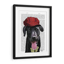 Labrador Negro Con Gorra Roja - Fab Funky | Cuadro decorativo de Canvas Lab