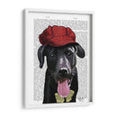 Labrador Negro Con Gorra Roja - Fab Funky | Cuadro decorativo de Canvas Lab