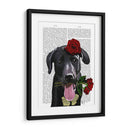 Labrador Negro Con Rosas - Fab Funky | Cuadro decorativo de Canvas Lab