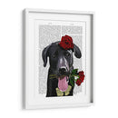 Labrador Negro Con Rosas - Fab Funky | Cuadro decorativo de Canvas Lab