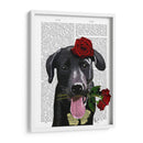 Labrador Negro Con Rosas - Fab Funky | Cuadro decorativo de Canvas Lab