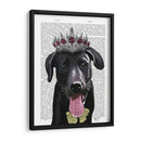 Labrador Negro Con Tiara - Fab Funky | Cuadro decorativo de Canvas Lab