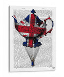 Union Jack Flying Tetera - Fab Funky | Cuadro decorativo de Canvas Lab