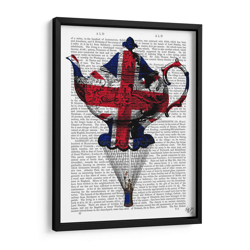 Union Jack Flying Tetera - Fab Funky | Cuadro decorativo de Canvas Lab