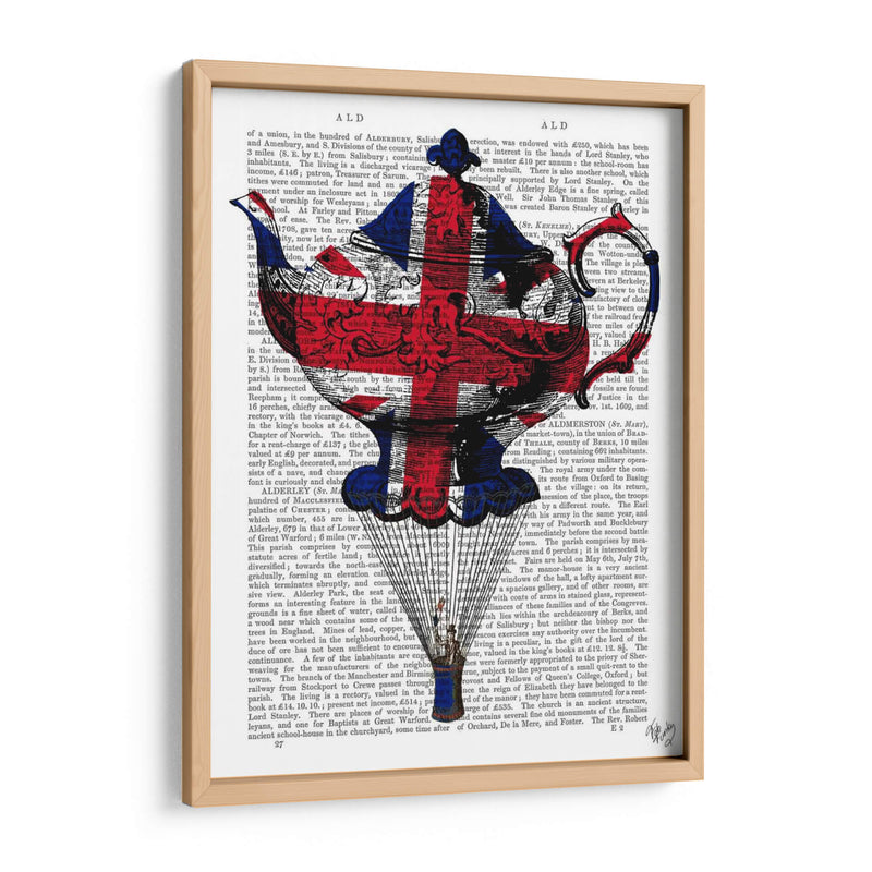 Union Jack Flying Tetera - Fab Funky | Cuadro decorativo de Canvas Lab