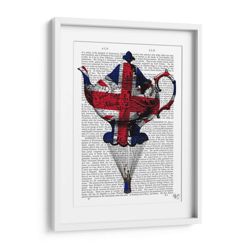 Union Jack Flying Tetera - Fab Funky | Cuadro decorativo de Canvas Lab