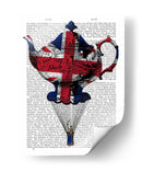 Union Jack Flying Tetera - Fab Funky | Cuadro decorativo de Canvas Lab