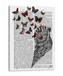 Concha Shell Y Mariposas - Fab Funky | Cuadro decorativo de Canvas Lab