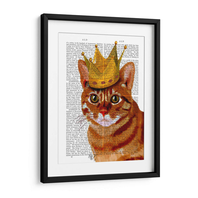 Gato De Jengibre Con Corona Portrai - Fab Funky | Cuadro decorativo de Canvas Lab