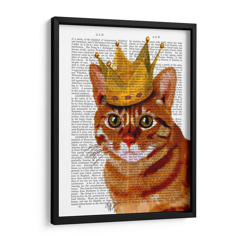 Gato De Jengibre Con Corona Portrai - Fab Funky | Cuadro decorativo de Canvas Lab