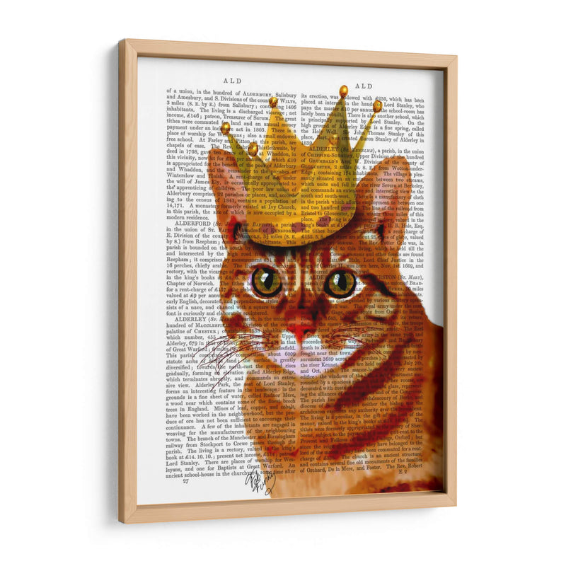 Gato De Jengibre Con Corona Portrai - Fab Funky | Cuadro decorativo de Canvas Lab