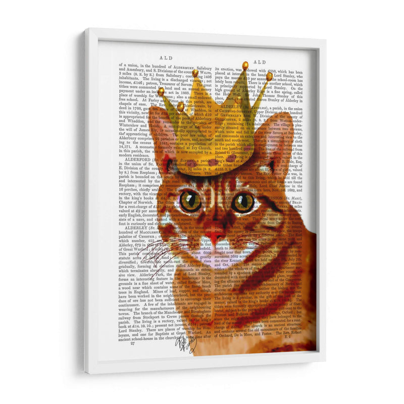 Gato De Jengibre Con Corona Portrai - Fab Funky | Cuadro decorativo de Canvas Lab