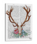 Cráneo De Ciervos Con Flores 1 - Fab Funky | Cuadro decorativo de Canvas Lab