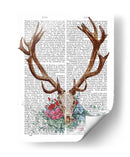 Cráneo De Ciervos Con Flores 1 - Fab Funky | Cuadro decorativo de Canvas Lab