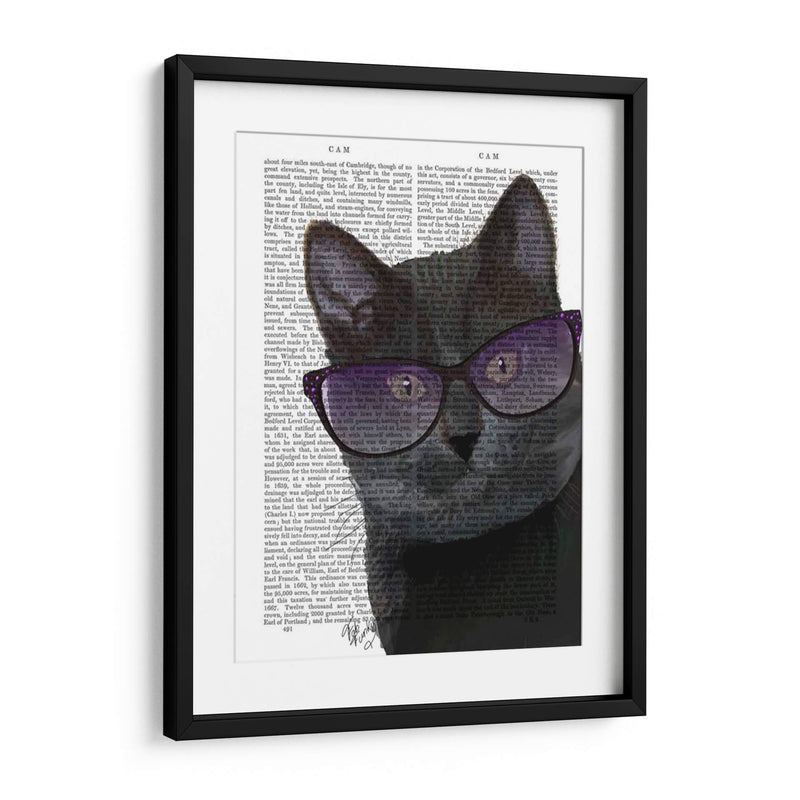 Gato Negro Con Gafas De Sol - Fab Funky | Cuadro decorativo de Canvas Lab