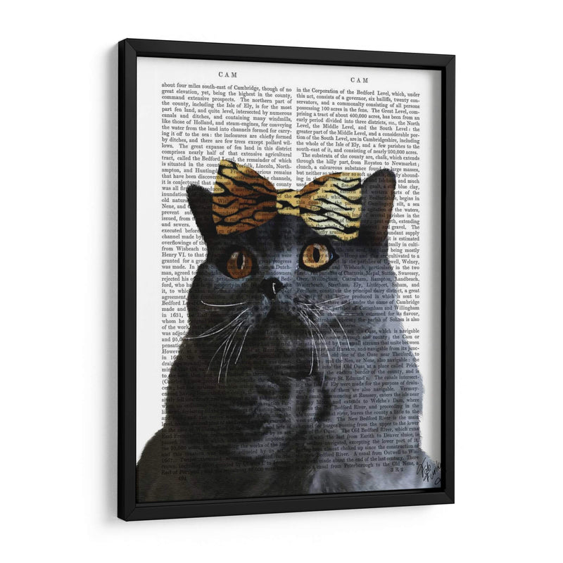 Gato Gris Con Arco Leopardo - Fab Funky | Cuadro decorativo de Canvas Lab