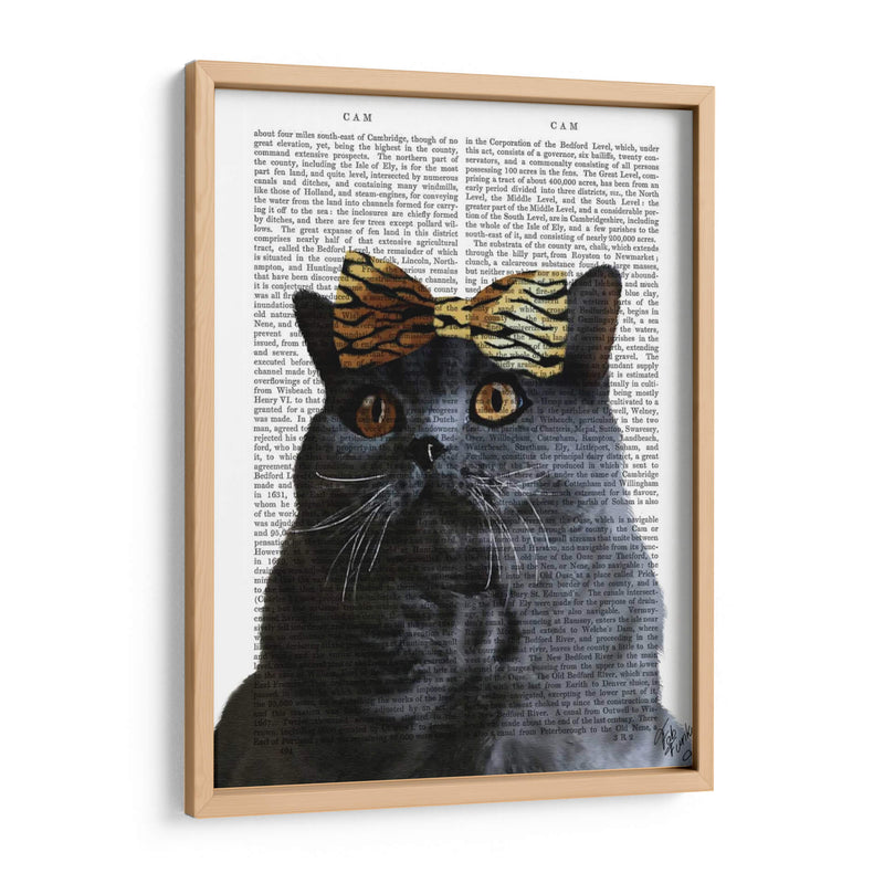 Gato Gris Con Arco Leopardo - Fab Funky | Cuadro decorativo de Canvas Lab