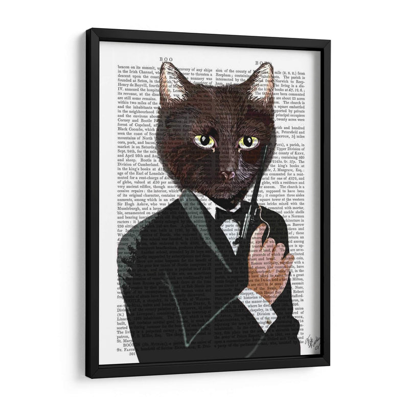 James Bond Cat - Fab Funky | Cuadro decorativo de Canvas Lab