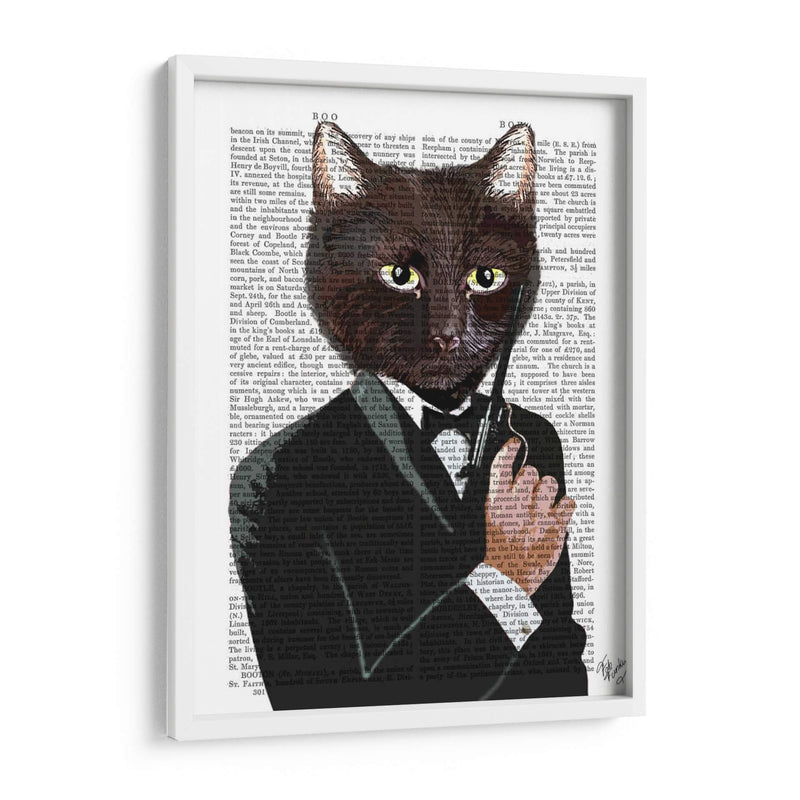 James Bond Cat - Fab Funky | Cuadro decorativo de Canvas Lab