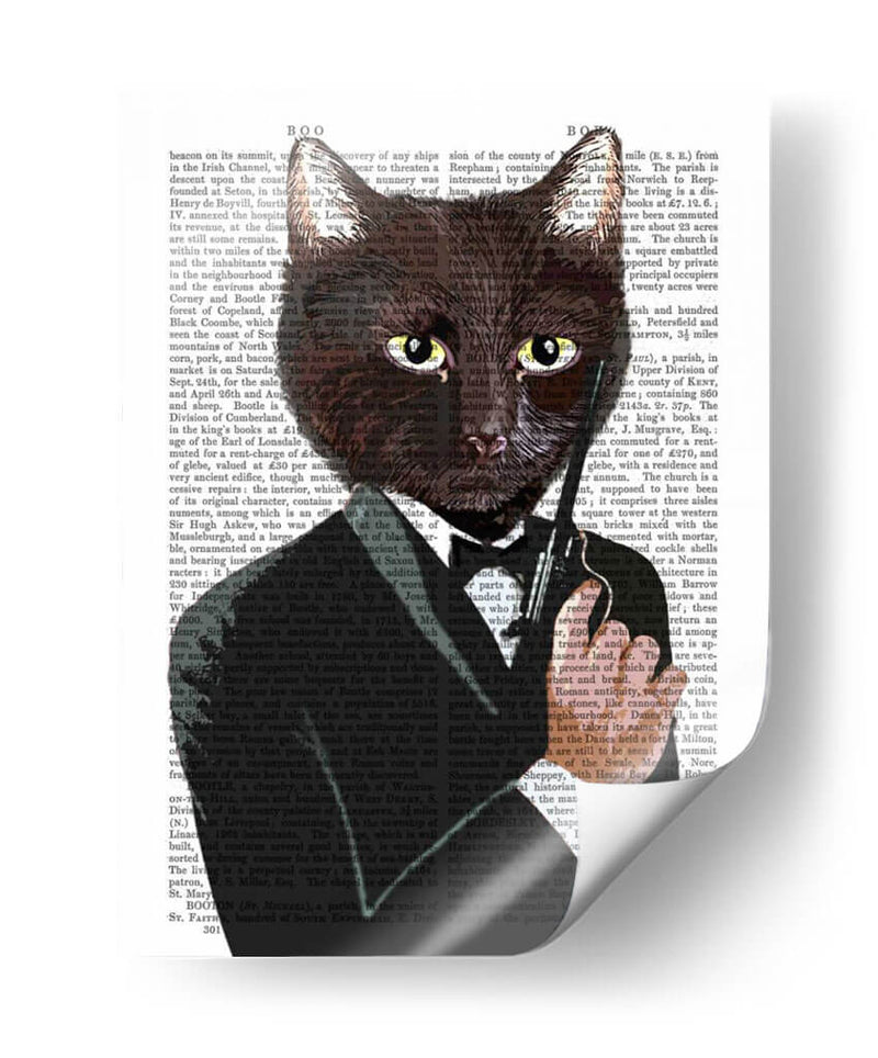 James Bond Cat - Fab Funky | Cuadro decorativo de Canvas Lab