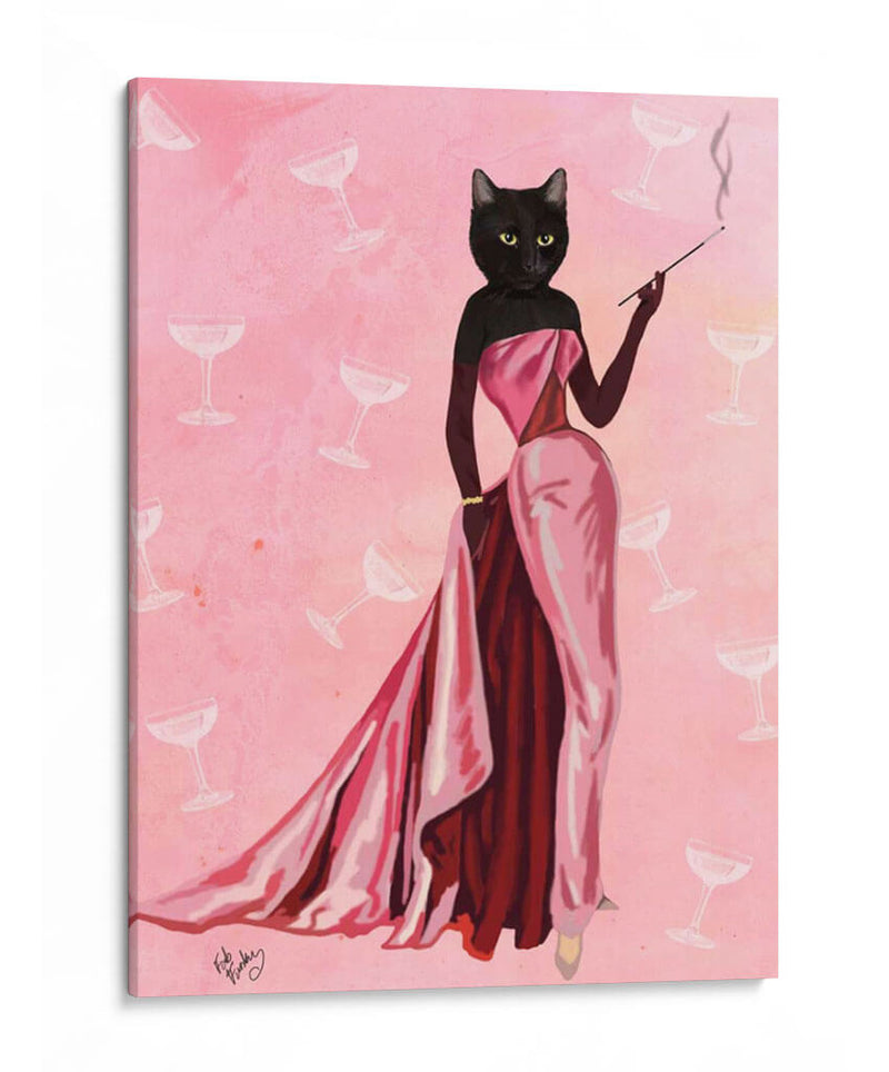 Glamour Gato En Rosa - Fab Funky | Cuadro decorativo de Canvas Lab