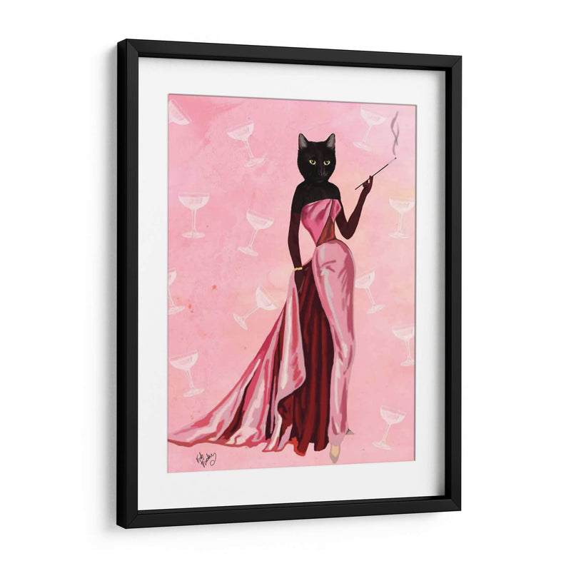 Glamour Gato En Rosa - Fab Funky | Cuadro decorativo de Canvas Lab