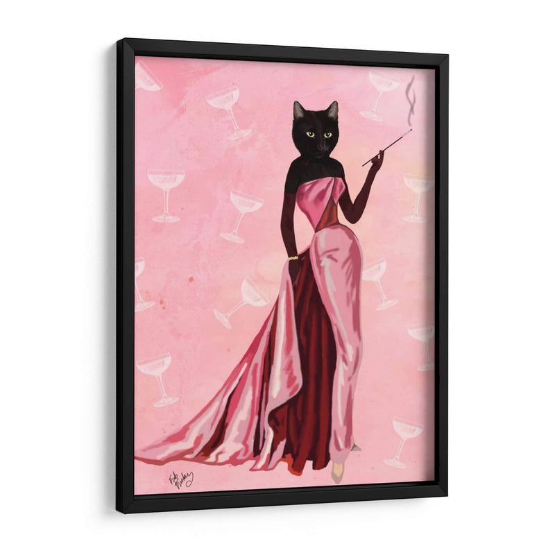 Glamour Gato En Rosa - Fab Funky | Cuadro decorativo de Canvas Lab