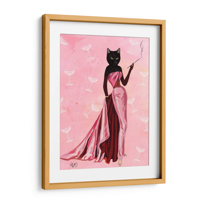 Glamour Gato En Rosa - Fab Funky | Cuadro decorativo de Canvas Lab