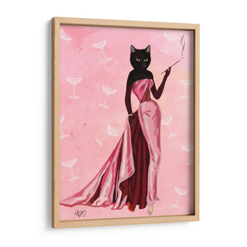 Glamour Gato En Rosa - Fab Funky | Cuadro decorativo de Canvas Lab