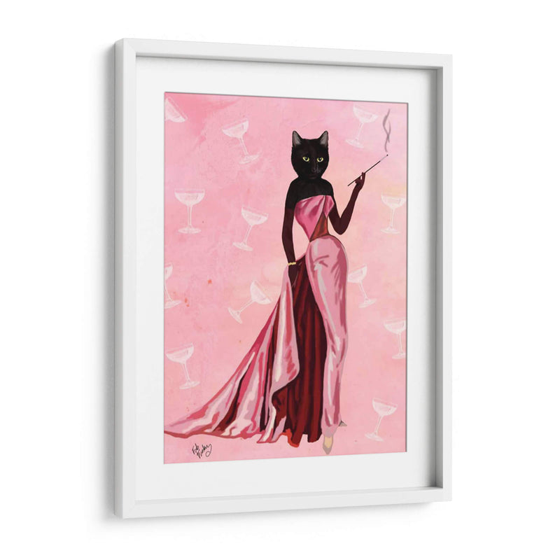 Glamour Gato En Rosa - Fab Funky | Cuadro decorativo de Canvas Lab