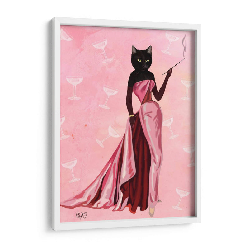 Glamour Gato En Rosa - Fab Funky | Cuadro decorativo de Canvas Lab