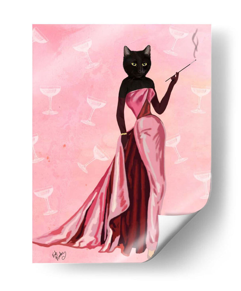 Glamour Gato En Rosa - Fab Funky | Cuadro decorativo de Canvas Lab