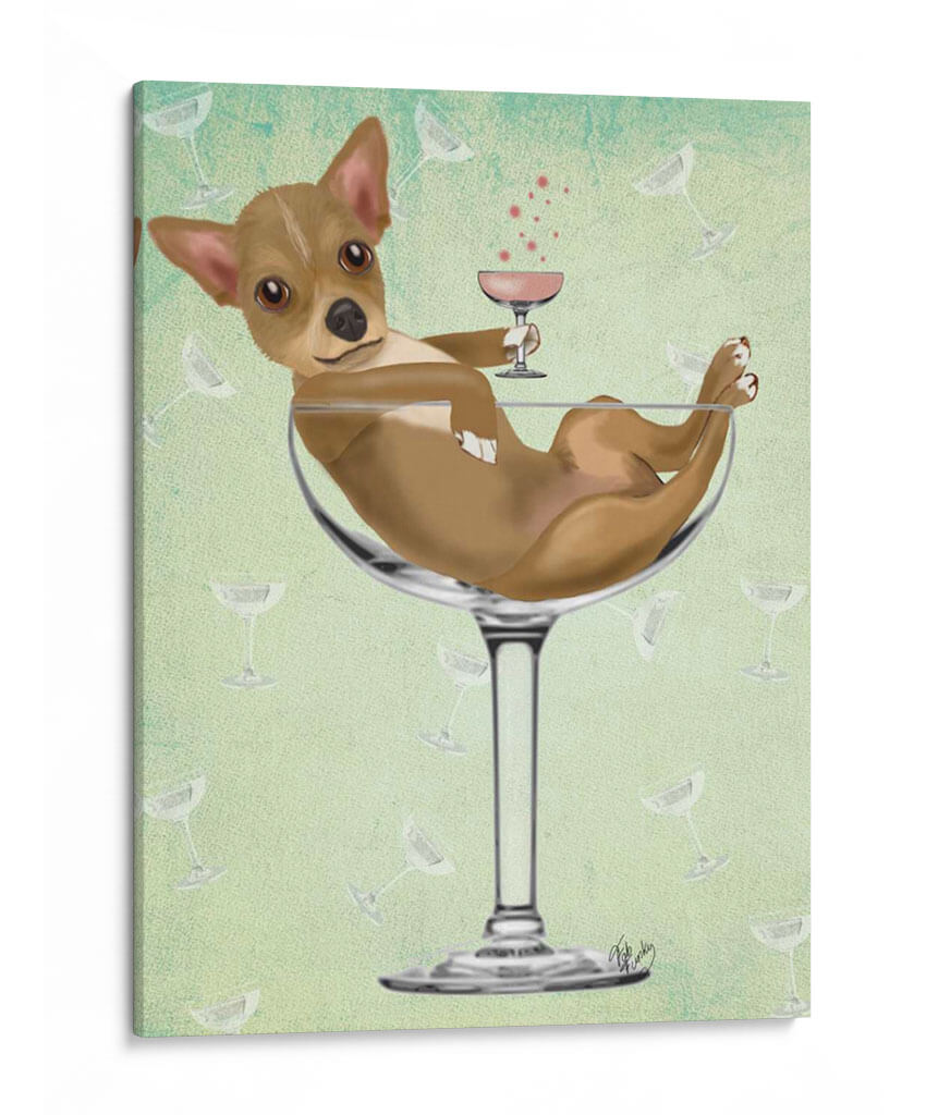 Chihuahua En Copa De Cóctel - Fab Funky | Cuadro decorativo de Canvas Lab