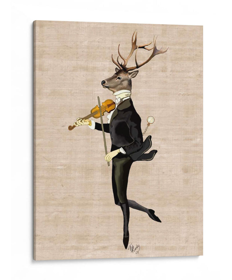 Venado Bailando Con Violín - Fab Funky | Cuadro decorativo de Canvas Lab