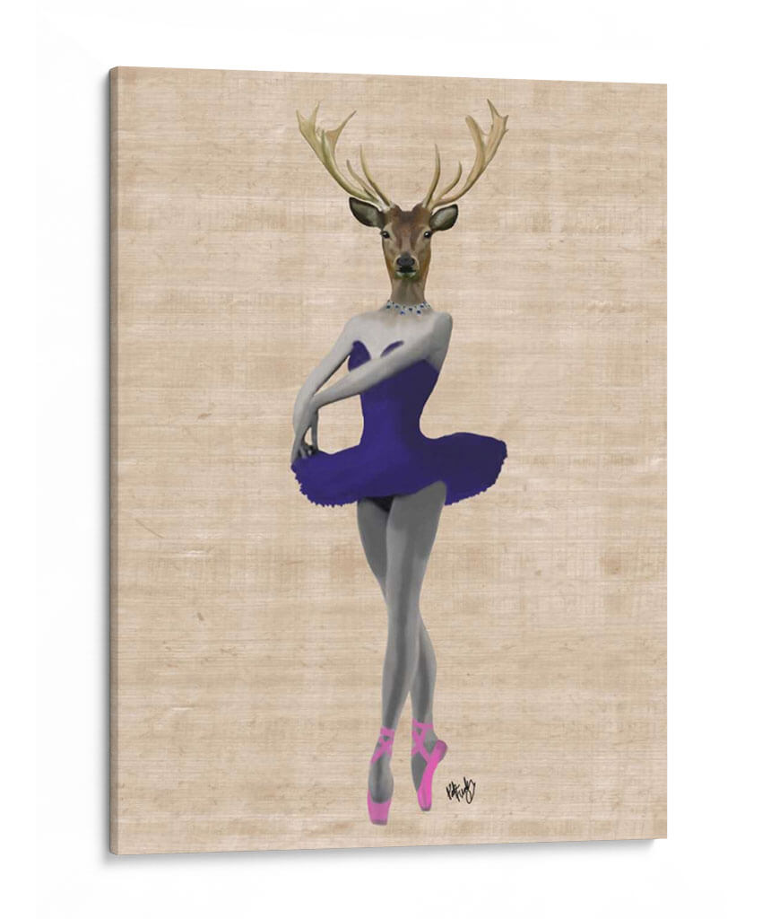 Ciervos De Ballet En Azul - Fab Funky | Cuadro decorativo de Canvas Lab