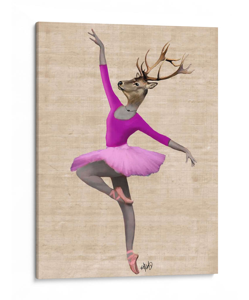 Ciervos De Ballet En Rosa - Fab Funky | Cuadro decorativo de Canvas Lab