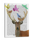 Los Ciervos Y Las Aves Anidan Tonos En Colores Pastel. - Fab Funky | Cuadro decorativo de Canvas Lab
