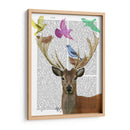 Los Ciervos Y Las Aves Anidan Tonos En Colores Pastel. - Fab Funky | Cuadro decorativo de Canvas Lab