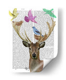 Los Ciervos Y Las Aves Anidan Tonos En Colores Pastel. - Fab Funky | Cuadro decorativo de Canvas Lab