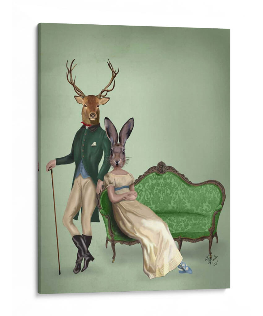 Sr. Deer Y La Sra. Conejo - Fab Funky | Cuadro decorativo de Canvas Lab