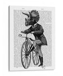 Triceratops Hombre En Bicicleta Dinosaurio - Fab Funky | Cuadro decorativo de Canvas Lab