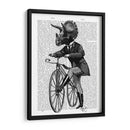 Triceratops Hombre En Bicicleta Dinosaurio - Fab Funky | Cuadro decorativo de Canvas Lab