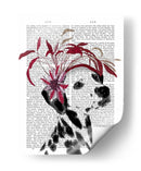 Dalmático Con Fascinador Rojo. - Fab Funky | Cuadro decorativo de Canvas Lab