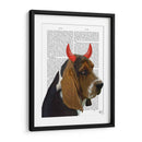 Basset Hound And Devil Horns - Fab Funky | Cuadro decorativo de Canvas Lab