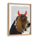 Basset Hound And Devil Horns - Fab Funky | Cuadro decorativo de Canvas Lab