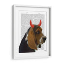 Basset Hound And Devil Horns - Fab Funky | Cuadro decorativo de Canvas Lab