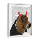 Basset Hound And Devil Horns - Fab Funky | Cuadro decorativo de Canvas Lab