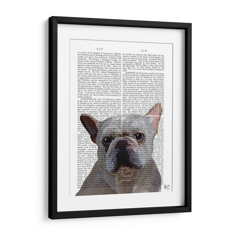 Llano Bulldog Francés Blanco - Fab Funky | Cuadro decorativo de Canvas Lab